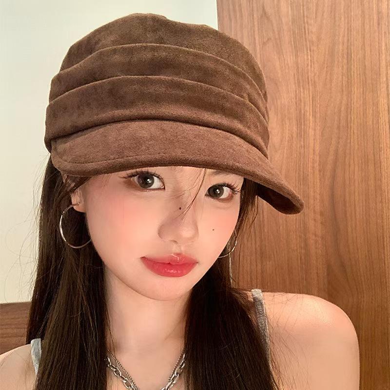 

2025 New Vintage Beret for Women Painter Style Artist Cap French Beanie Soft Hat for Fall Winter Fashion Accessory Military Hats 56-58cm коричневий