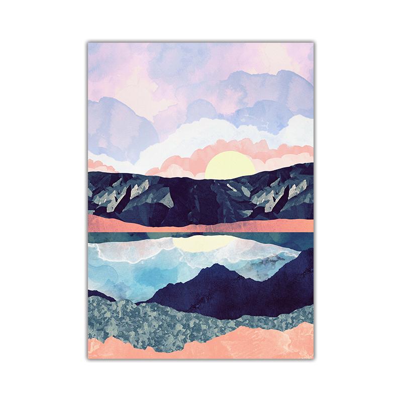 

Абстрактний пейзаж Картина Схід сонця Захід сонця Ніч Місяць Гора Озеро Картини на полотні Плакати та принти Настінне мистецтво Декор вітальні 50x70cm No Frame