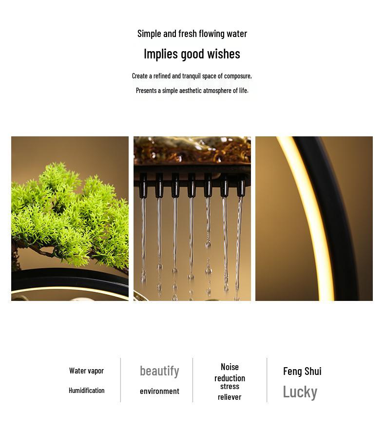 Flowing Water Backflow Incense Fountain & Humidifier - Perfect for Home, Office, or Gift Decoration.