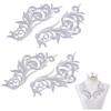 Computerized Embroidery Cloth Hot Melt Adhesive Patches, Iron On Patch, Costume Accessories, Appliques, Flower, WhiteSmoke, 213x90x1mm