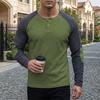 Men'S Fashion Stand Up Collar Solid Color Shirt Casual Long Sleeved Top