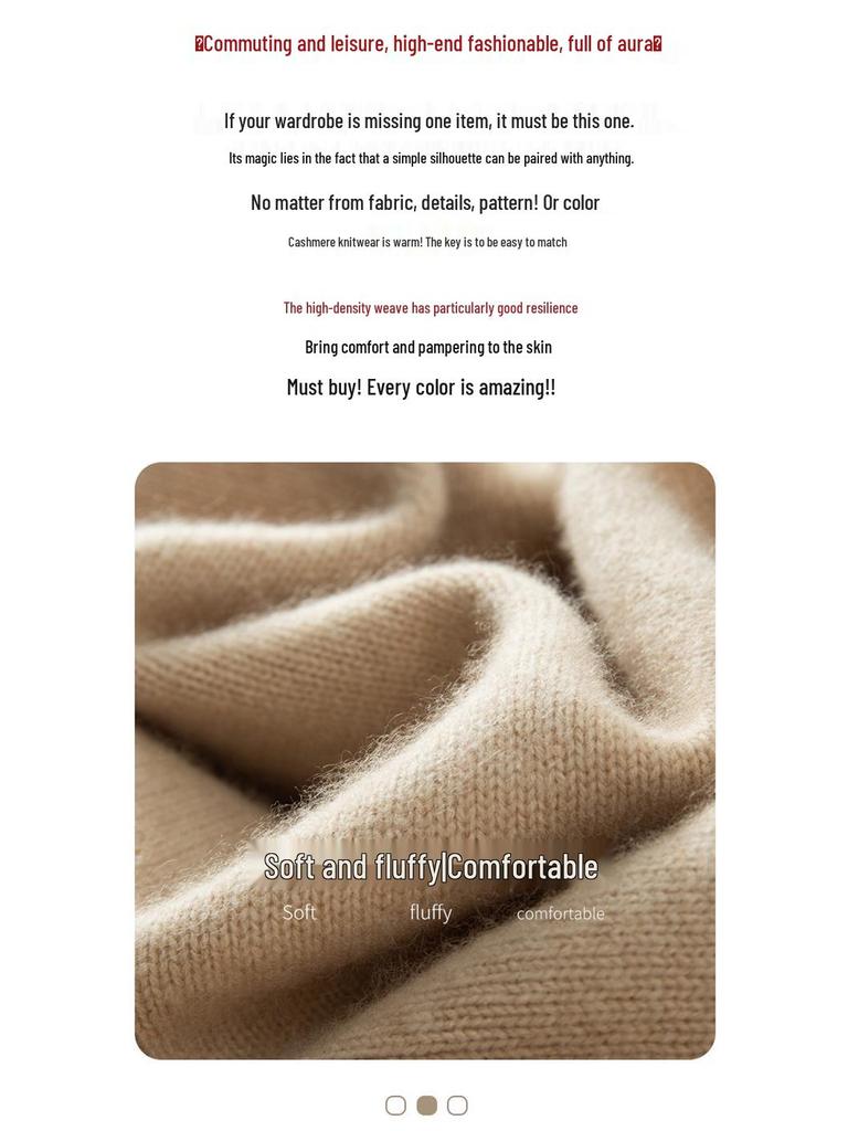 Women's Mid-Length 100% Pure Wool Sweater - Loose Fit, Slit Design, Lazy Style for Autumn and Winter.