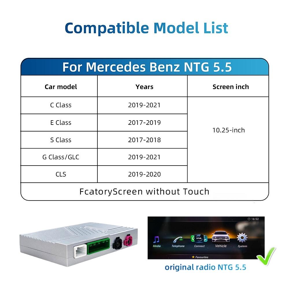 ANYFAR Wireless Carplay Android Auto Interface For Mercedes Benz E Class W213 2017-2025 NTG 5.5 System