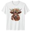 Boho Highland Cow Floral Unisexs TShirt Farmhouse Gift For Her