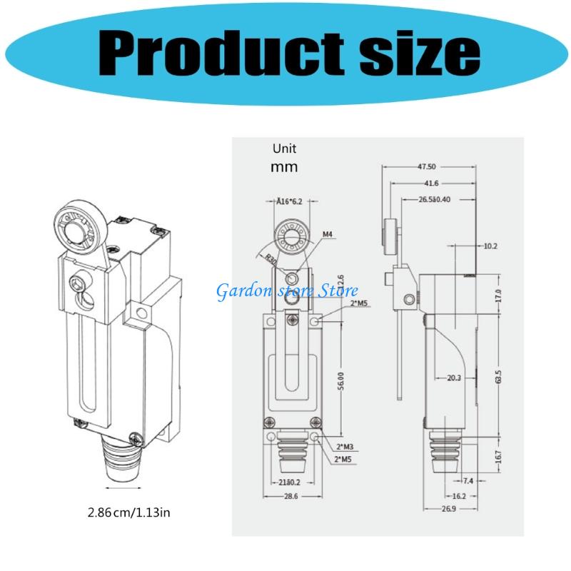 B0KB High Sensitive Industrial Limiting Travel Switches Enduring Rotating Plastic Roller Arm Limit Switches With Wheel Swing