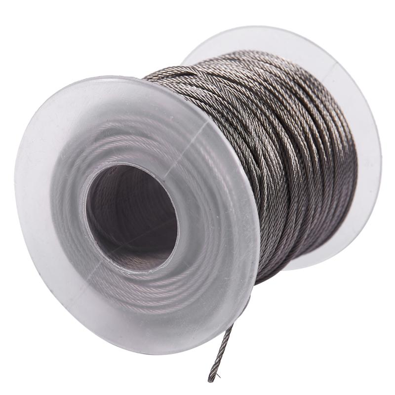 A96I- Hoisting Lifting 7X7 1Mm Dia Stainless Steel Flexible Wire Rope 177Ft