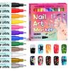 12/24Pcs Nail Art Pens Quick Dry 0.5MM DIY Gel Nail Art Acrylic Paint Markers Nail Point Graffiti Dotting Liner Pen Nail Drawing Painting Tools