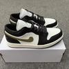 Pure original AJ low top basketball shoes low black and white gray aj soot black toes small paris men's and women's casual board shoes
