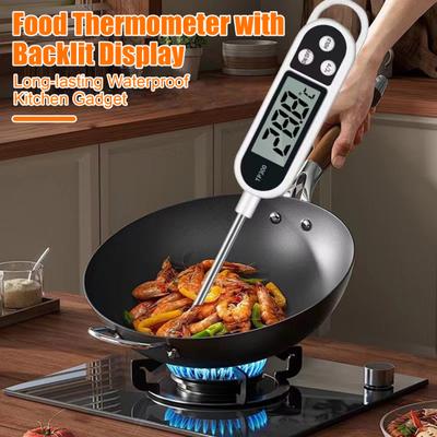 2 st Mattermometer Vattentät Digital Termometer med Långt Rostfritt Stål