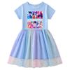 Robe de Princesse en Maille à Sequins Arc-en-ciel pour Enfants - Options Manches Longues et Courtes, Inspirée de la Kpop Demon Slayer
