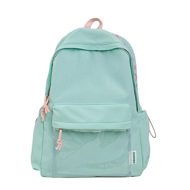 Schoolbag Japanese student travel schoolbag Mori simple letter backpack large capacity light commute solid color backpack versatile