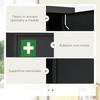 Medicine Cabinet with 3 Shelves and Lock with Keys in Steel, 30x14x46cm, Black