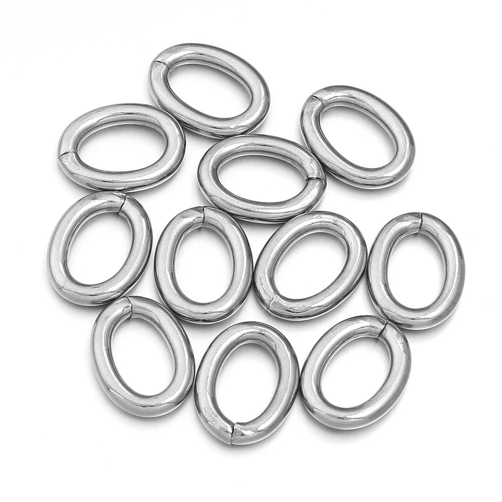 20pcs/lot Oval Stainless Steel Open Jump Rings Connectors Split Rings For DIY Bracelets Jewelry Making Materials Accessories