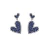 Orecchini S925 Argento Esagerati Atmosfera Lusso Leggero High-end Leggermente Pieni di Zirconi Cuore a Cuore Doppio Strato a Forma di Cuore