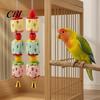 Cockatiel Chewing Toy Parrot Beak Grinding Stone, Bird Chew with Bell And Colorful Beads, Enrichment Toy, Cage Accessory for Budgies Cockatiels Small