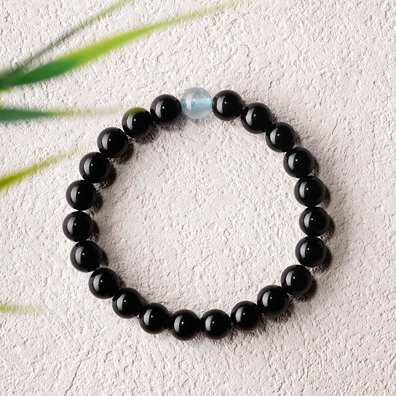 Obsidian Bracelet for Men and Women, Fashionable Luck Beads, Light Luxury Bracelet, Exquisite Gift