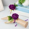 6Pcs Wrist Rose Corsages for Wedding Ceremony Anniversary Proms Party, Rose Boutonniere for Bride and Proms Party Suits