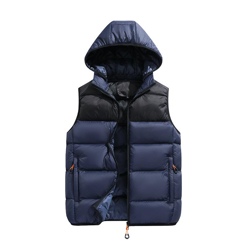 Cotton vest men's fashion autumn and winter large size thickened outer wear vest vest vest trend casual hooded vest jacket