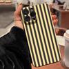 Minimalist Yellow Style Striped Phone Case For iPhone 16 15 14 13 12 11 Pro Max Mini X XS XR SE 7 8 Plus Shockproof Cover Fundas