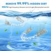2-in-1 Ultrasonic Denture Cleaner 4 UV Lamps 45kHz 4 Cleaning Modes Digital Display for Household Use Mouthguards Retainers