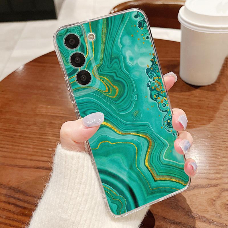 Purple Marble Print Case For Samsung A57 S26 Ultra A37 A17 A56 A36 A26 A16 A55 A35 A25 A15 A54 5G S21 FE S22 S23 S24 S25 Plus Clear TPU Soft Cover