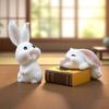 Yousheng 8 Pcs Rabbit Fairy Garden Accessories Mini Resin White Bunny Figurine Miniature Rabbit Animal Figures for Spring Easter Egg Fillers Party
