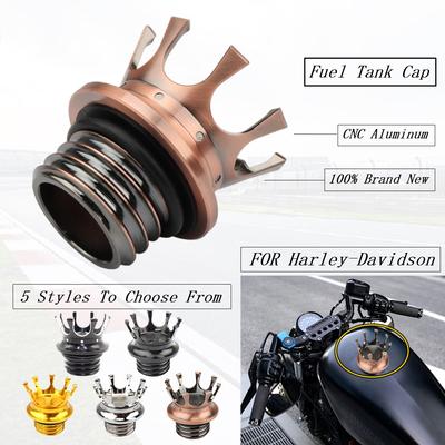 Para Harley Sportster 1200 883 Touring Road King Dyna Softail accesorios de motocicleta tapa de tanque de combustible Crown tanque de almacenamiento de combustible