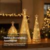 3 Pieces Glass Christmas Tree Semi-Transparent Tabletop Decoration Festive