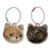 Clear Cat Head Shape Hair Keepsake Cats Furs Storage Box Keychain For Pet Memorial Jewelry Pendant With Metal Loop