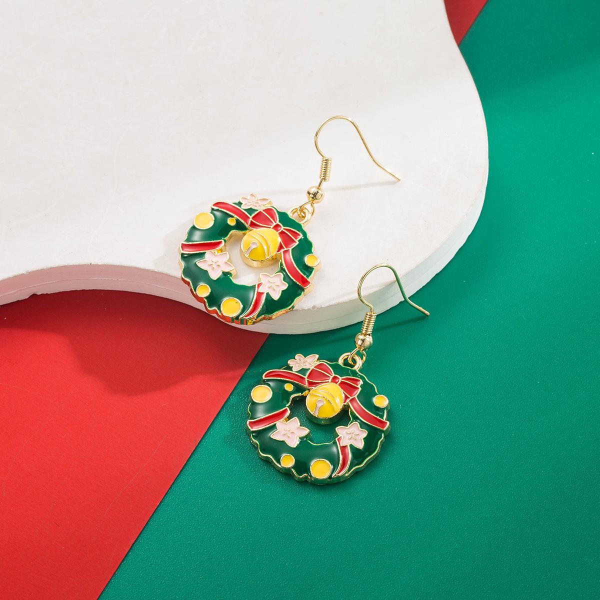 

Новые Рождественские серьги-элементы Сплав Капающая Гирлянда Санта Клаус Рождественская елка Крючок для уха Асимметричные серьги Женские Garland