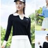 PGM Golf Women's Fall/Winter 2025 Color Block Long Sleeve Polo Top