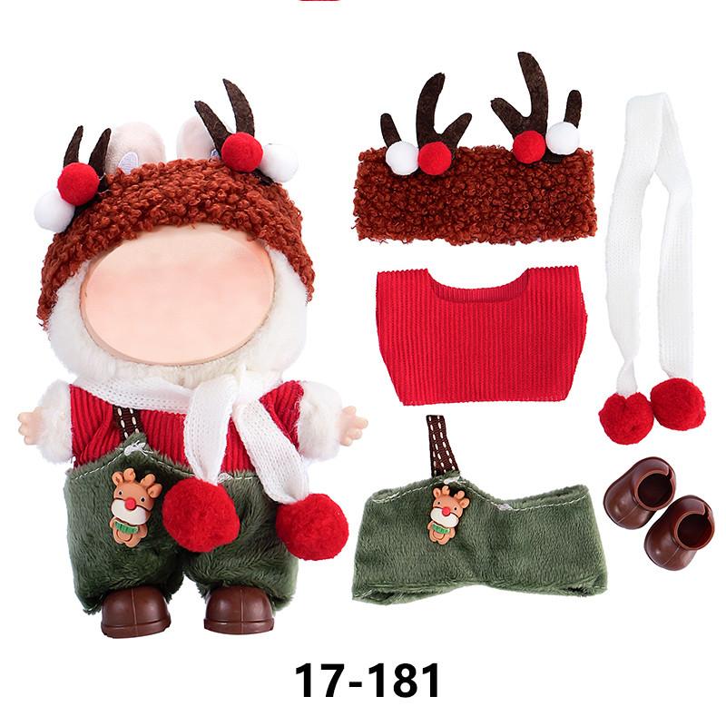 New Christmas Clothes For 17cm Labubus Mini Doll Clothes Outfit Hat Clothes for Labubu I II III Doll Accessories Party Game Toys