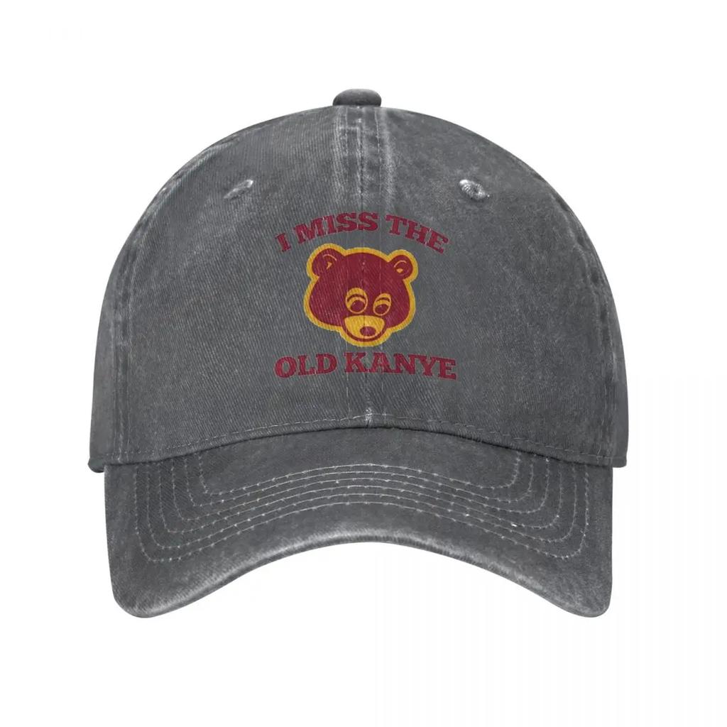 I Miss The Old Kanye West Baseball Cap College Dropout Bear Distressed Washed Hats Cap Outdoor Running Golf Gift Cap