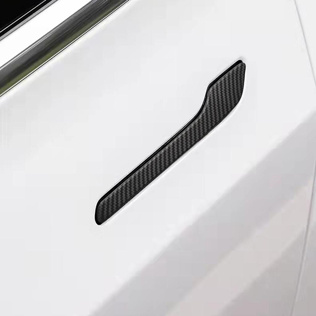 Tesla Model Y Naklejka Dekoracyjna Odporna na Zarysowania z Włókna Węglowego na Klamkę Drzwi