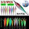1-3PCS Glow Squid Jig Hook Saltwater Fishing Bait Artificial Egg Wood Shrimp Lures Sea Fishing Octopus Cuttlefish Squid Lure