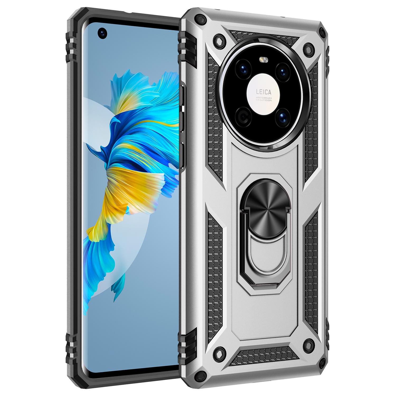 

Противоударный чехол для Mate 40, чехол OCE-AN10, чехол-держатель для Huawei Mate 40 Pro, Mate40 40Pro NOH-AL00 NOH-NX9 NOH-AN00 For Mate 40 Pro Plus серебряный