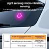 300mAh Smile Ambient Light Solar Powered Neon Light Car Decoration Rear Windshield Atmosphere Lights Car Accessories