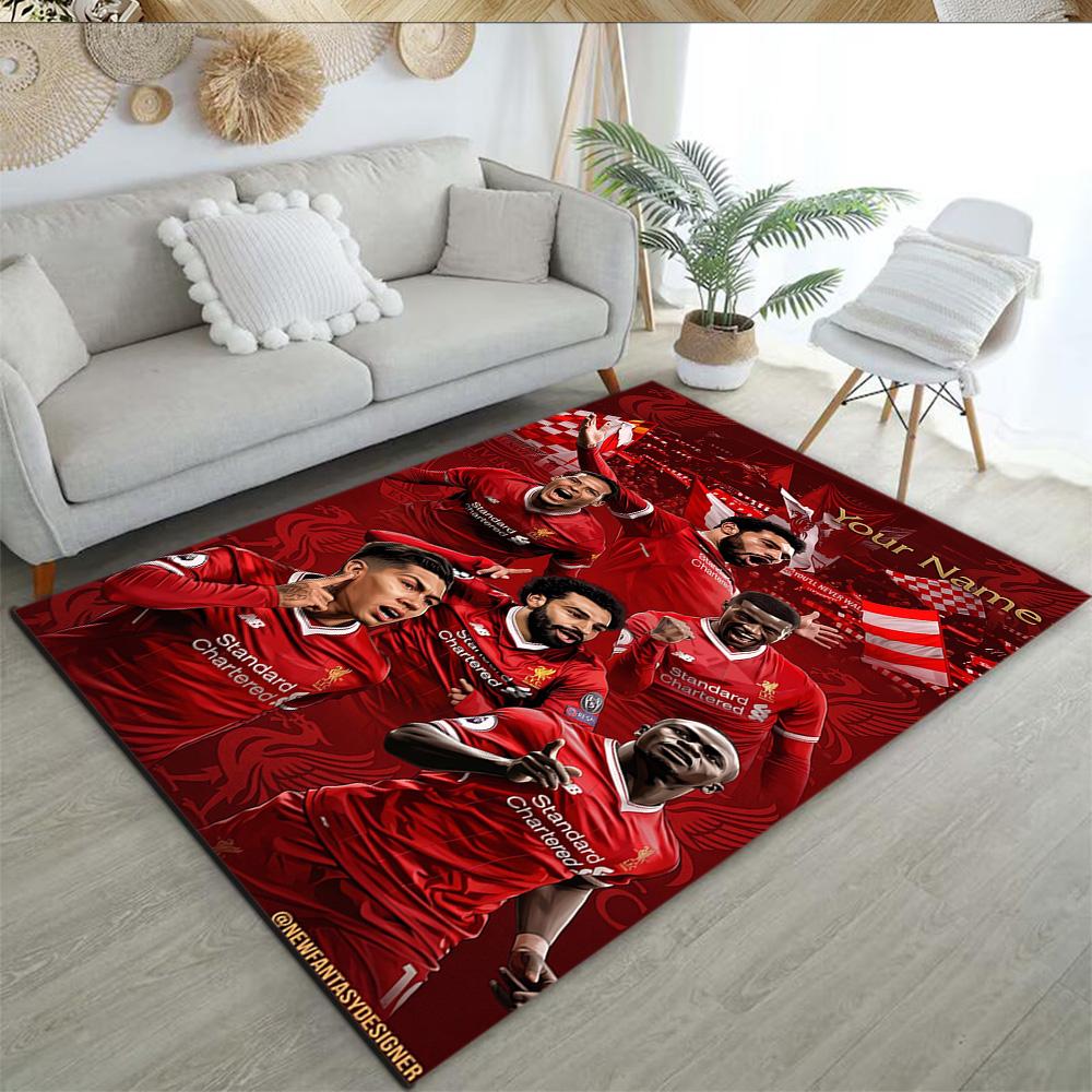 Liverpool Fc Customized Name Area Rug Perfect For Entryway Decorate Room Balcony Outdoor Antislip Carpet Decorate Offices