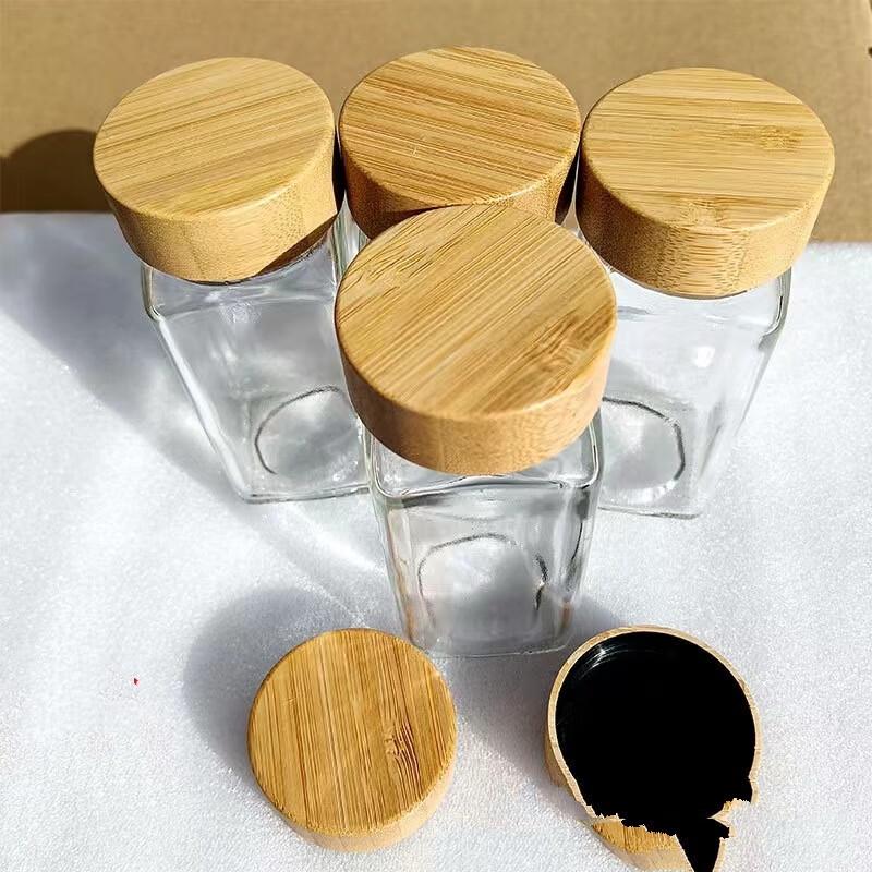 ZISIZ 120 мл Стеклянные банки для специй с бамбуковыми крышками, 24 штуки