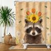 Cute Animal Theme Waterproof Shower Curtain Adorable Animals Bathroom Decor with Hooks For Bathtub Bathroom Screens Home Decor