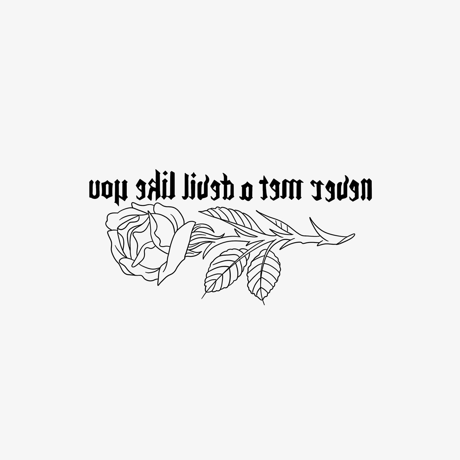 

Rose English Sentence Tattoo Sticker Waterproof And Long-Lasting Gothic Style Domineering High-Value Tattoo Sticker 15*9