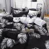 Palm Leaf Comforter Cover Black and White Bedding Set for Kids Teens Adult Women, Leaves Duvet Covers Reversible Quilt Cover Set