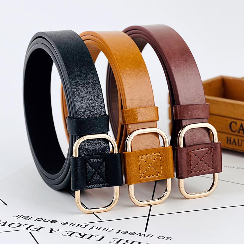 Girl Leather Belt Minimalist Decorative No Hole Adjustment Design Modern Elegant