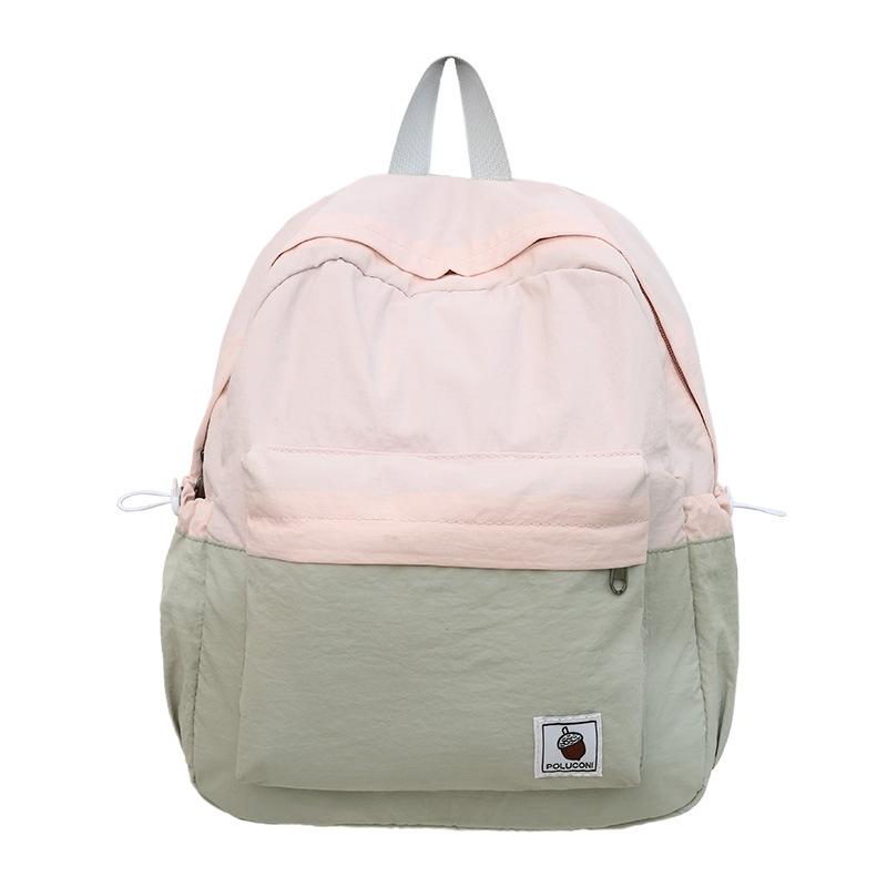 

Новый тренд легкий контрастный рюкзак простой школьный рюкзак для студентов средней школы и колледжа большой вместимости для путешествий и активного отдыха розовый