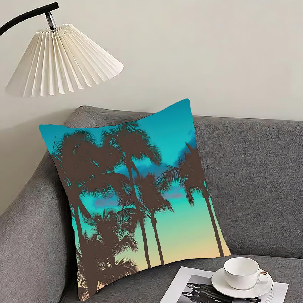 Tropical Scenery Ins Cushion Cover Pillowcase Ultra Soft Skin Friendly Fabric Cloud Like Comfort & Concealed Zipper