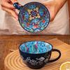 Bohemian Ceramic Breakfast Cup High Appearance Level Oatmeal Cup Large Capacity Water Cup Microwavable Milk Coffee Cup