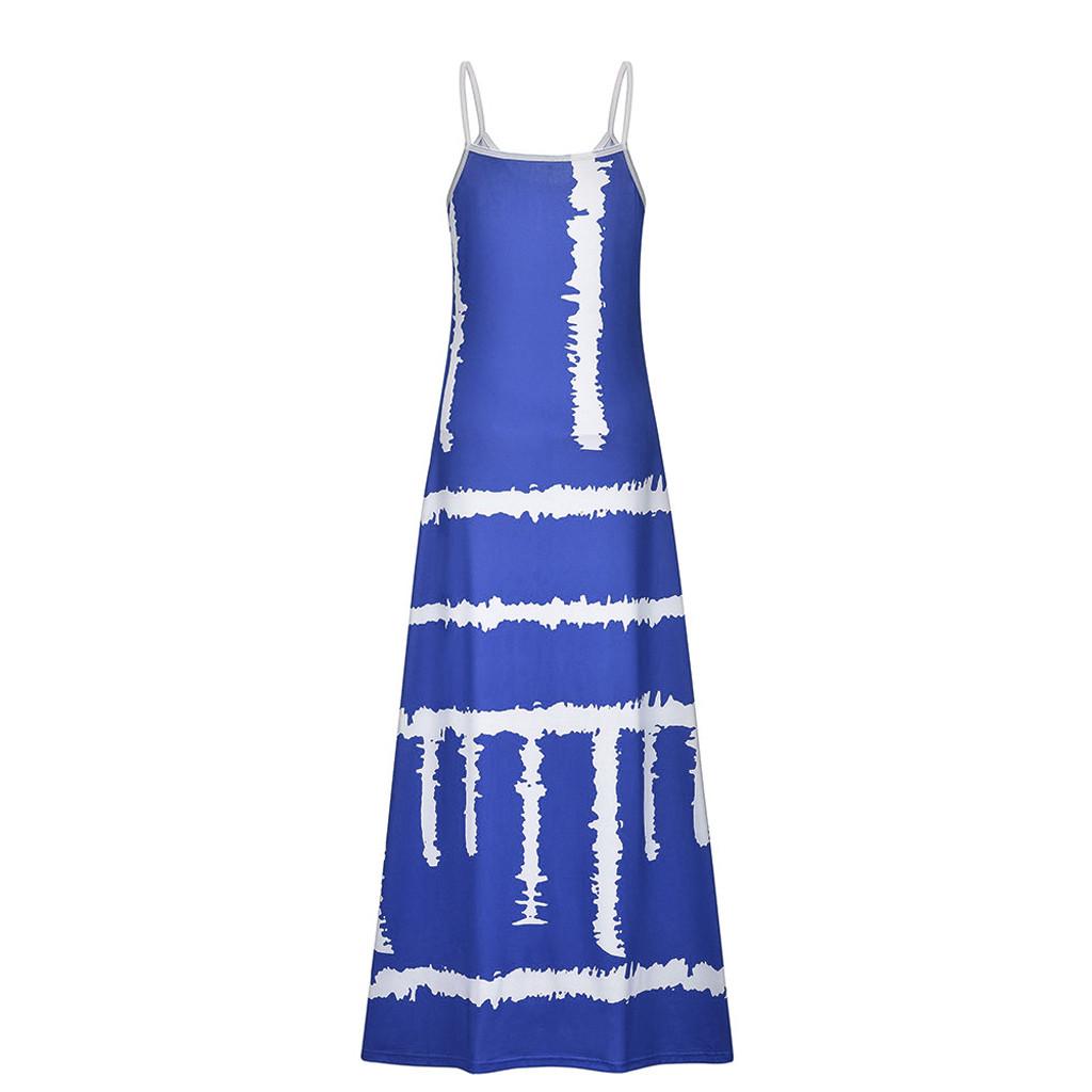 Womens Tie-Dye Beach Pullover Maxi Boho Sundress Ladies Loose Long Slip Dress