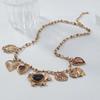 2024 Multi-Layer Metal Retro Love Pendant Necklace - Bohemian Style for Women