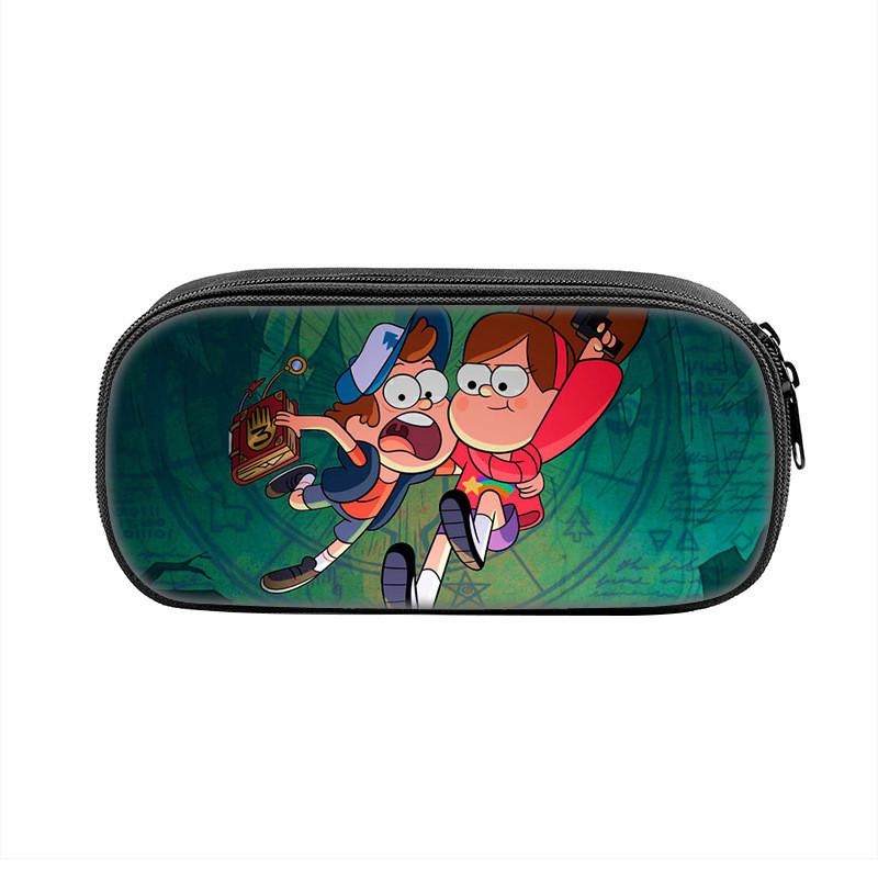 Gravity Falls Cartoon Pencil Case Large Capacity Nylon School Supply Organizer For Students