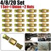 4/8/20 Sets Auto Brake Line Connector 3/8-24 Threaded Brake Hose Fittings & Brass Unions Nuts Adapter For 3/16" Brake Tube Pipe